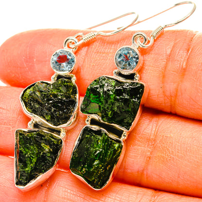 Chrome Diopside Earrings handcrafted by Ana Silver Co - EARR429084