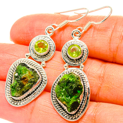 Chrome Diopside Earrings handcrafted by Ana Silver Co - EARR429086