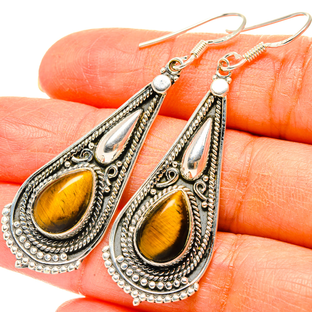 Tiger Eye Earrings handcrafted by Ana Silver Co - EARR429089