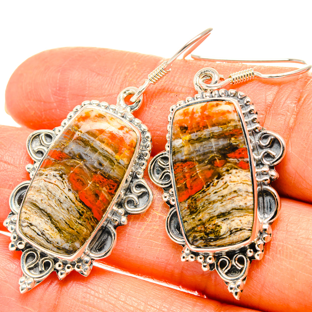 Red Jasper Earrings handcrafted by Ana Silver Co - EARR429093