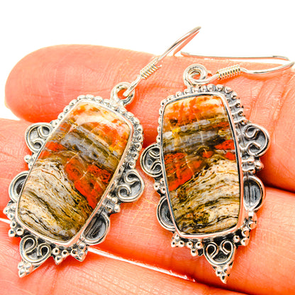 Red Jasper Earrings handcrafted by Ana Silver Co - EARR429093