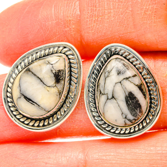 Pinolith Jasper Earrings handcrafted by Ana Silver Co - EARR429101