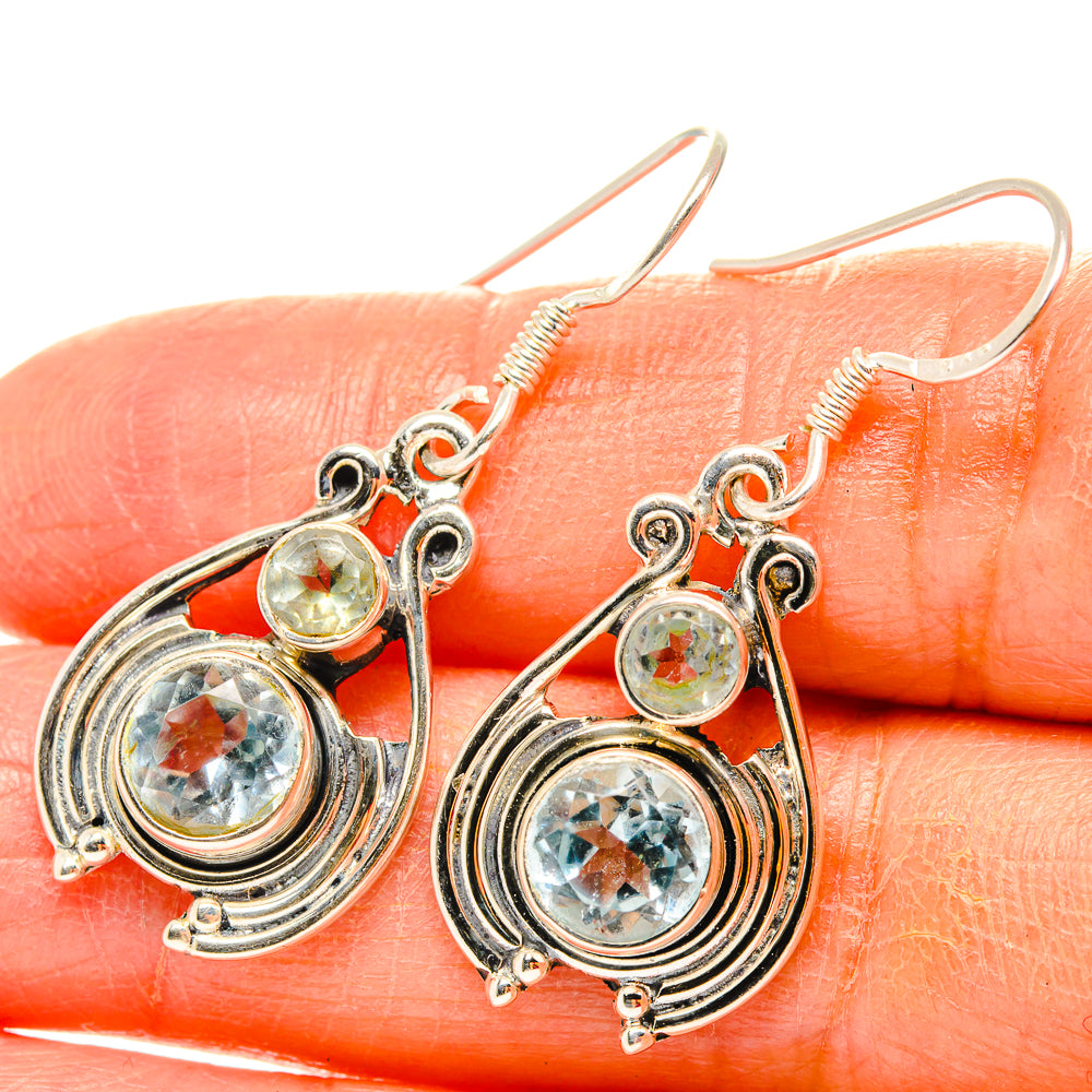 Blue Topaz Earrings handcrafted by Ana Silver Co - EARR429102