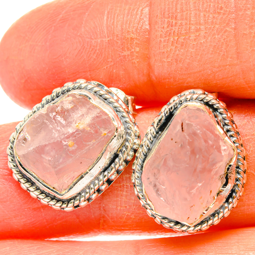 Rose Quartz Earrings handcrafted by Ana Silver Co - EARR429104