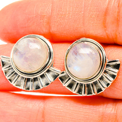 Rainbow Moonstone Earrings handcrafted by Ana Silver Co - EARR429112