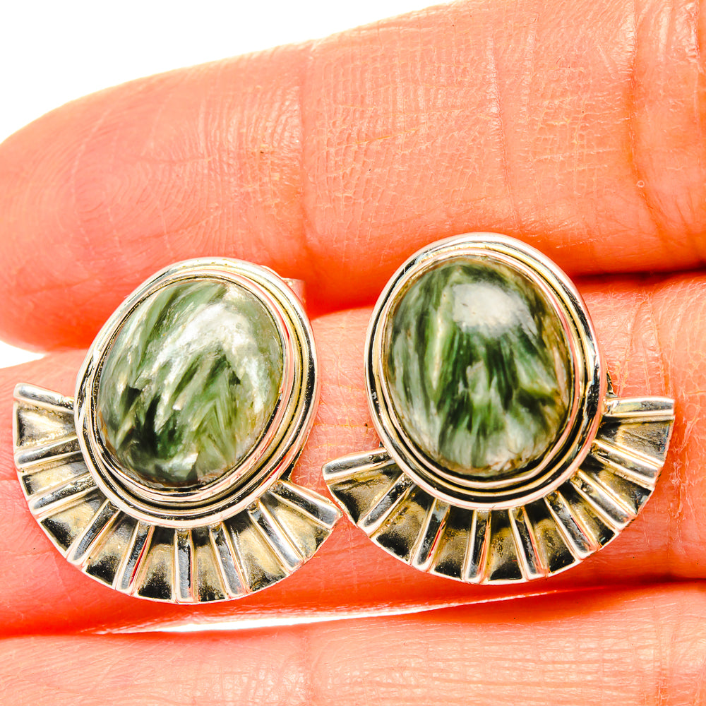 Seraphinite Earrings handcrafted by Ana Silver Co - EARR429115
