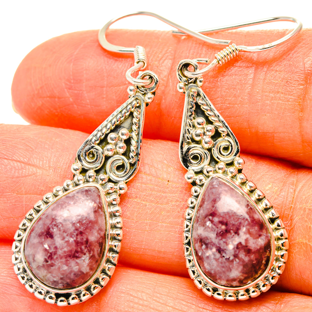 Lepidolite Earrings handcrafted by Ana Silver Co - EARR429120