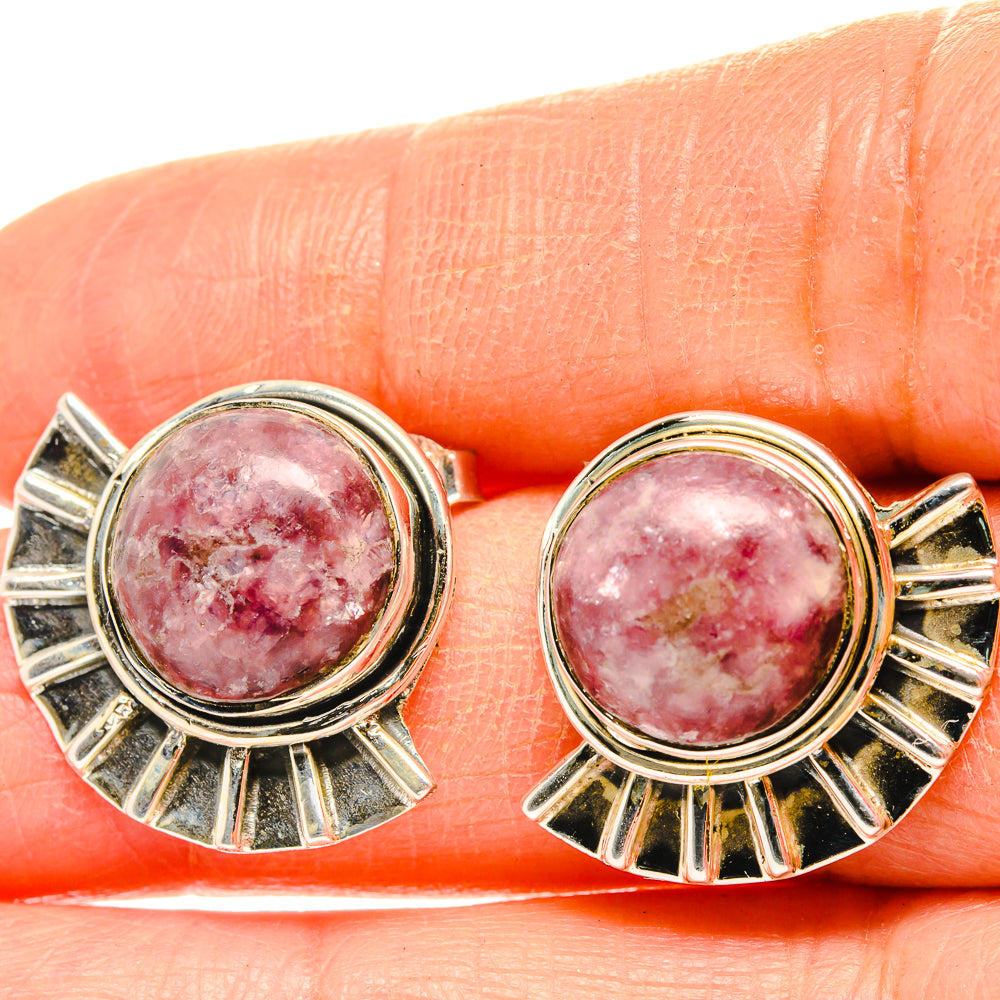 Lepidolite Earrings handcrafted by Ana Silver Co - EARR429144