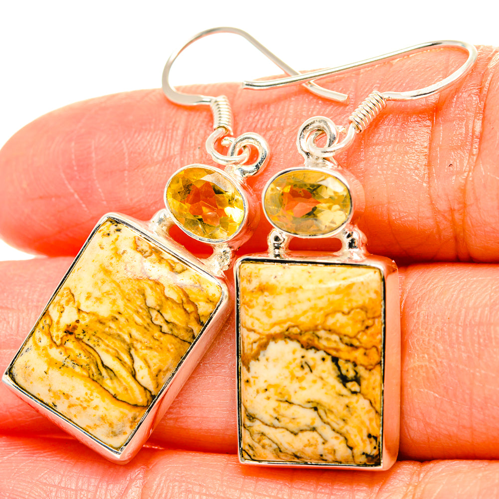 Picture Jasper Earrings handcrafted by Ana Silver Co - EARR429149