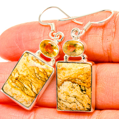 Picture Jasper Earrings handcrafted by Ana Silver Co - EARR429149
