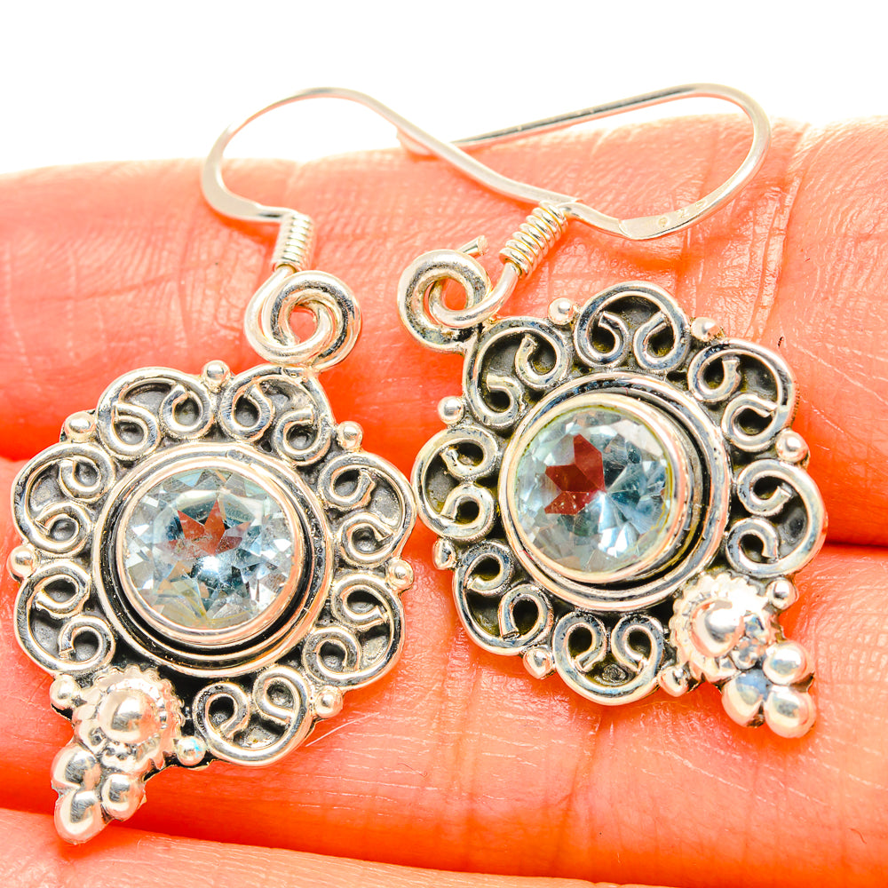 Blue Topaz Earrings handcrafted by Ana Silver Co - EARR429151