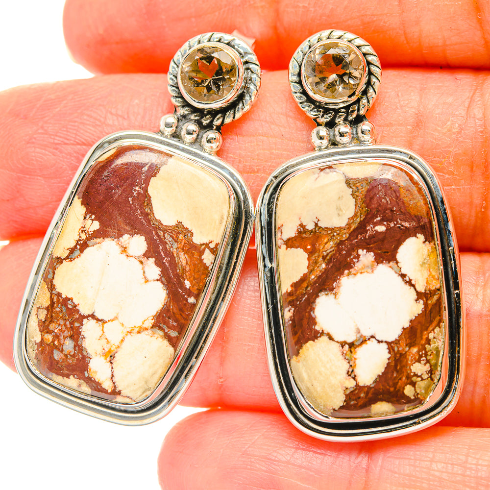 Wild Horse Jasper Earrings handcrafted by Ana Silver Co - EARR429162