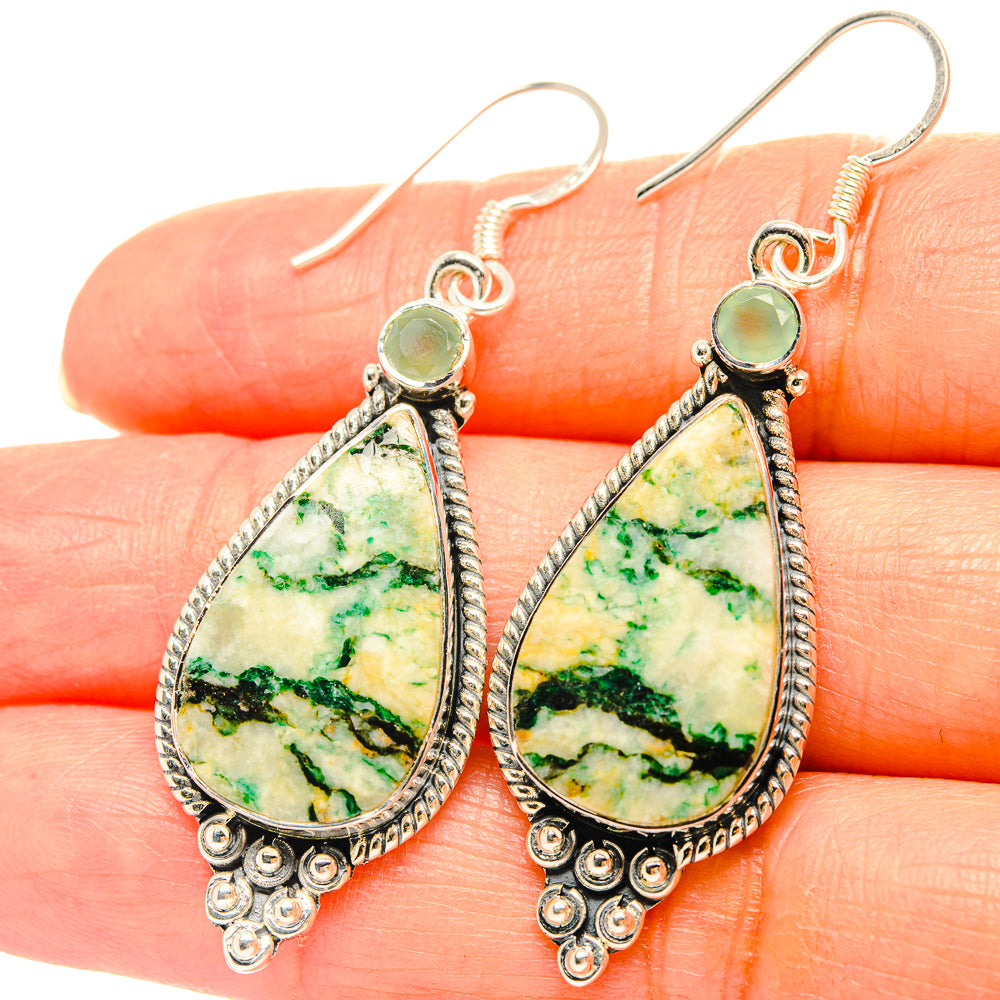 Green Jasper Earrings handcrafted by Ana Silver Co - EARR429172