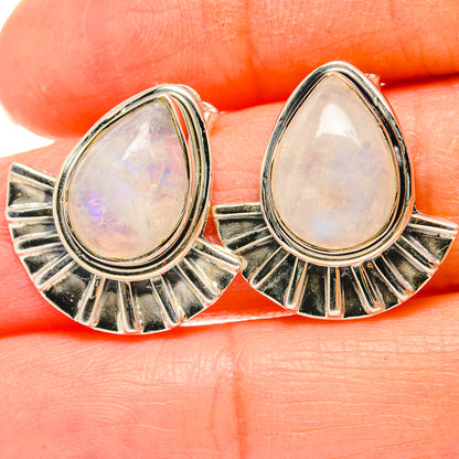 Rainbow Moonstone Earrings handcrafted by Ana Silver Co - EARR429174