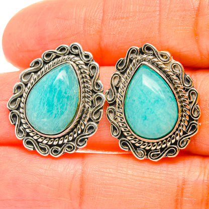 Amazonite Earrings handcrafted by Ana Silver Co - EARR429181