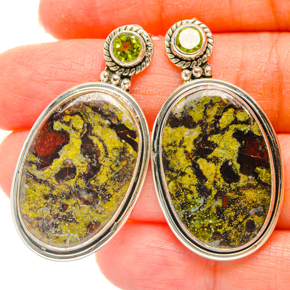 Dragon's Blood Stone Earrings handcrafted by Ana Silver Co - EARR429191