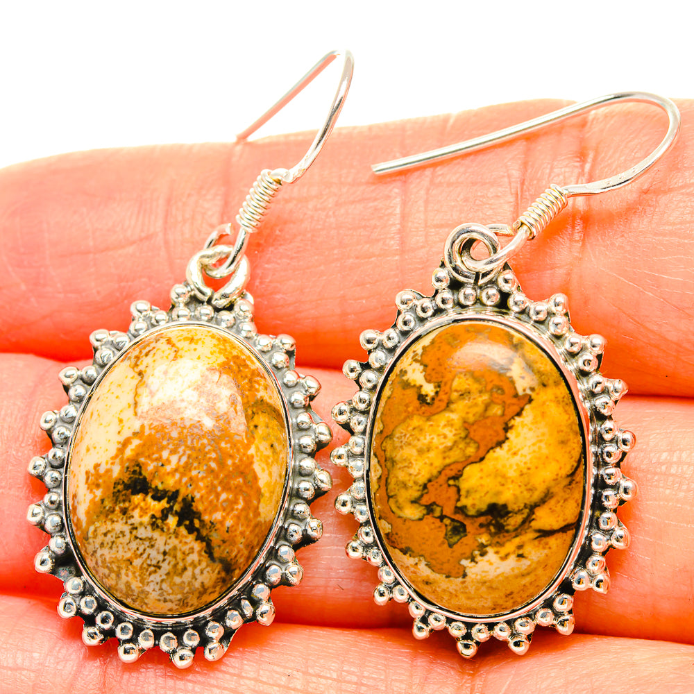 Picture Jasper Earrings handcrafted by Ana Silver Co - EARR429192