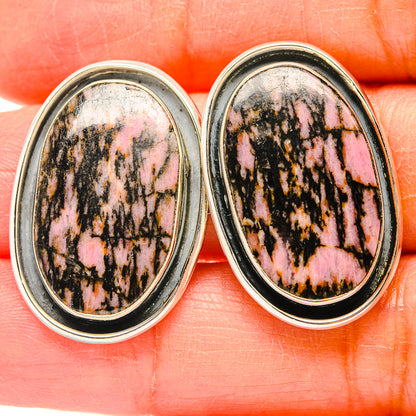 Rhodonite Earrings handcrafted by Ana Silver Co - EARR429196