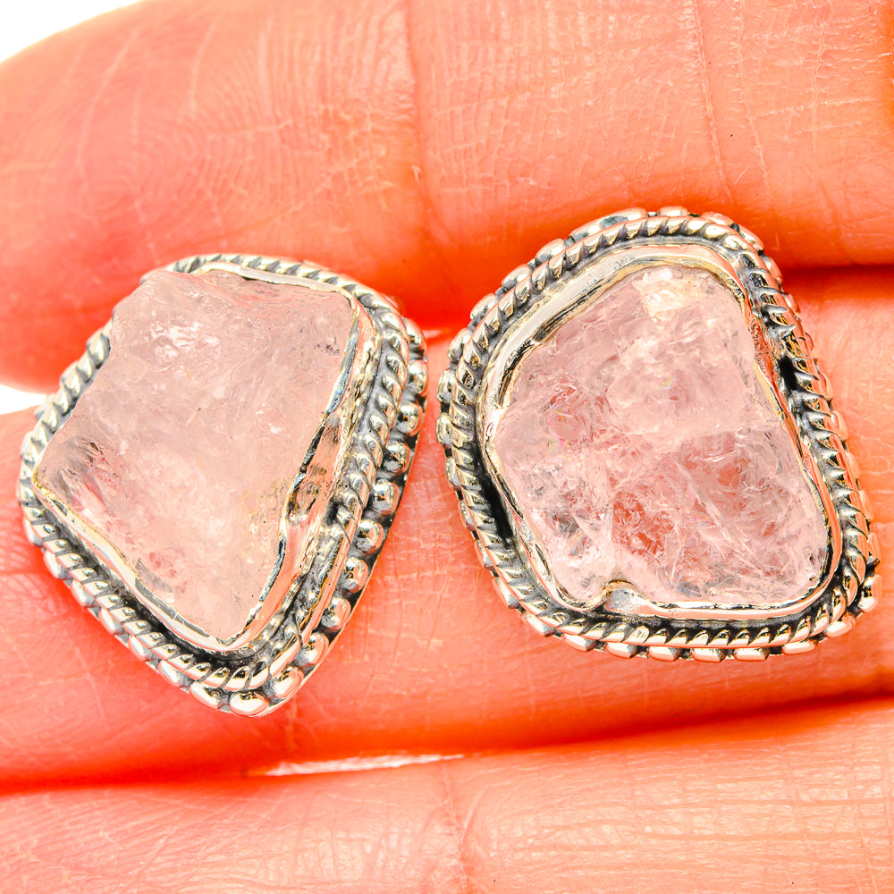 Rose Quartz Earrings handcrafted by Ana Silver Co - EARR429199