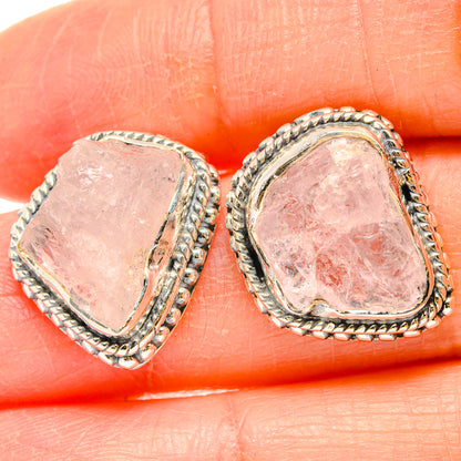 Rose Quartz Earrings handcrafted by Ana Silver Co - EARR429199