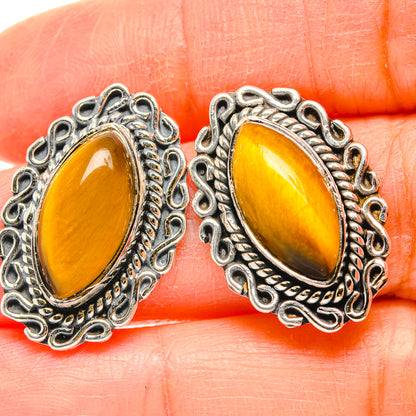 Tiger Eye Earrings handcrafted by Ana Silver Co - EARR429200