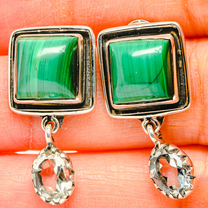 Malachite Earrings handcrafted by Ana Silver Co - EARR429202