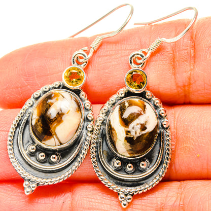 Peanut Wood Jasper Earrings handcrafted by Ana Silver Co - EARR429204