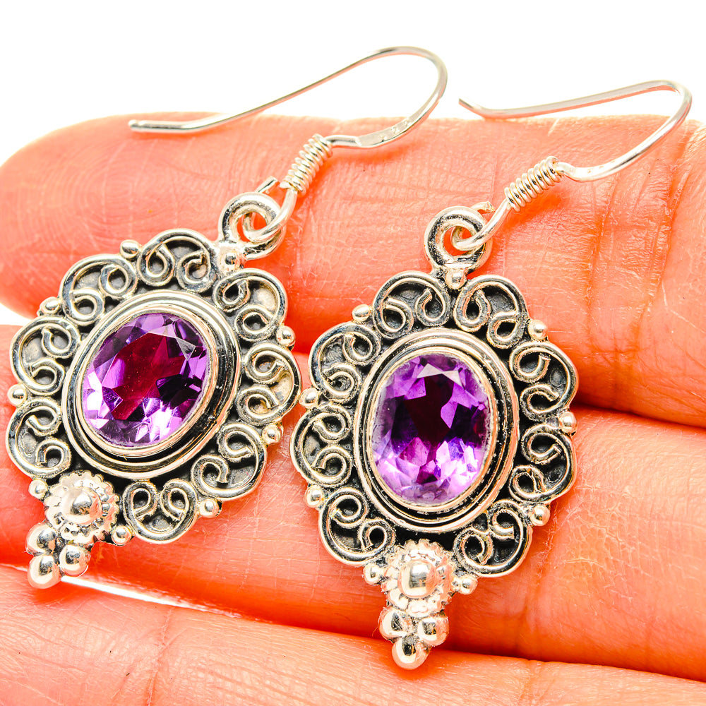 Amethyst Earrings handcrafted by Ana Silver Co - EARR429211
