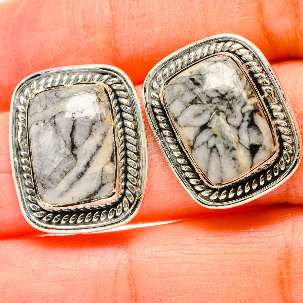 Pinolith Jasper Earrings handcrafted by Ana Silver Co - EARR429222