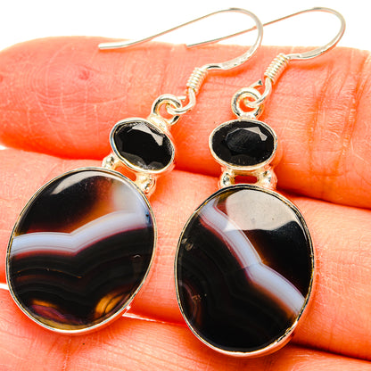 Botswana Agate Earrings handcrafted by Ana Silver Co - EARR429228