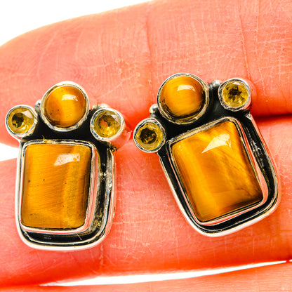 Tiger Eye Earrings handcrafted by Ana Silver Co - EARR429237