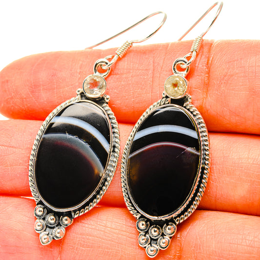 India Agate Earrings handcrafted by Ana Silver Co - EARR429238