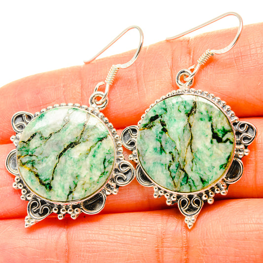 Green Jasper Earrings handcrafted by Ana Silver Co - EARR429239