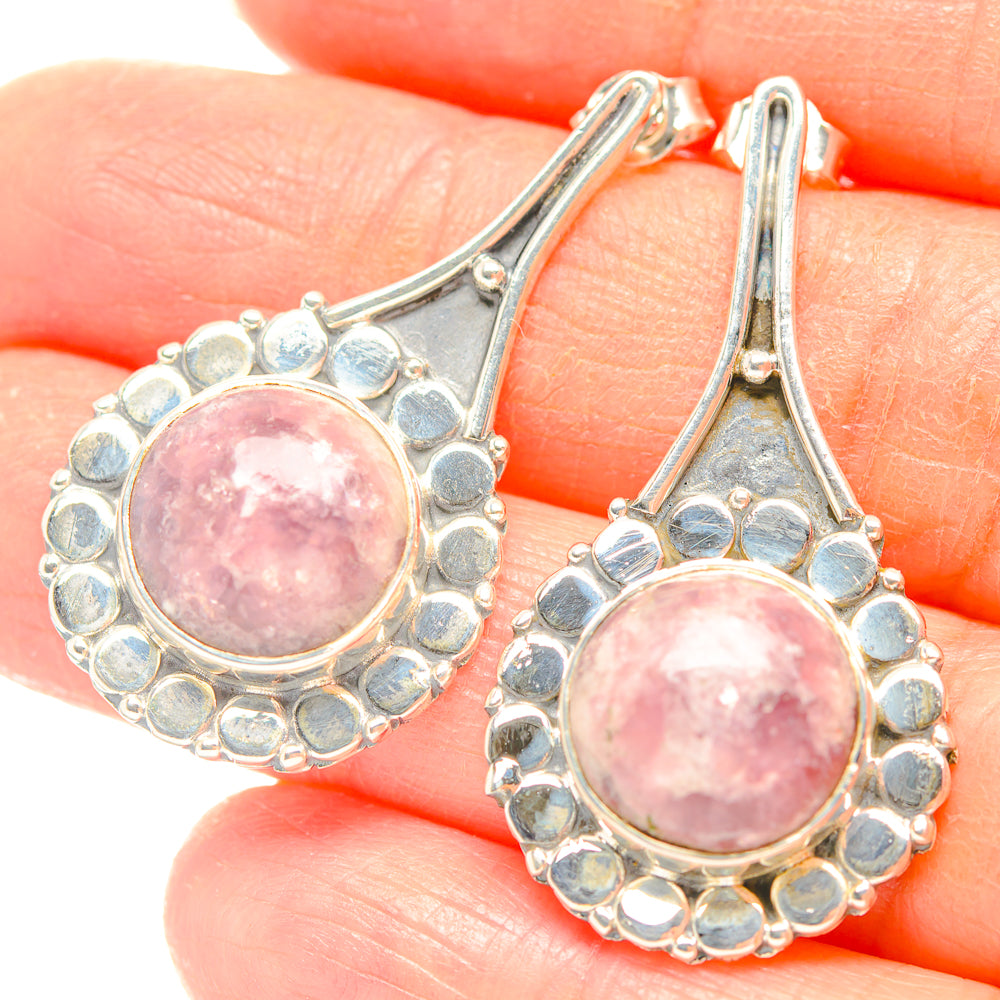 Lepidolite Earrings handcrafted by Ana Silver Co - EARR429247