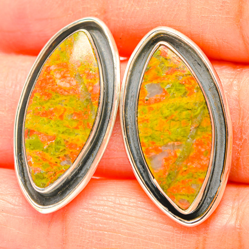 Unakite Earrings handcrafted by Ana Silver Co - EARR429253