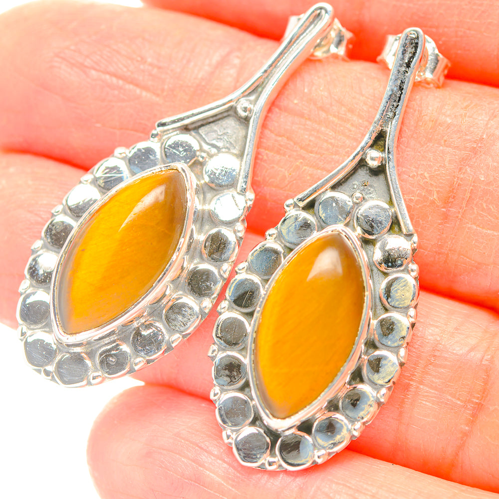 Tiger Eye Earrings handcrafted by Ana Silver Co - EARR429258