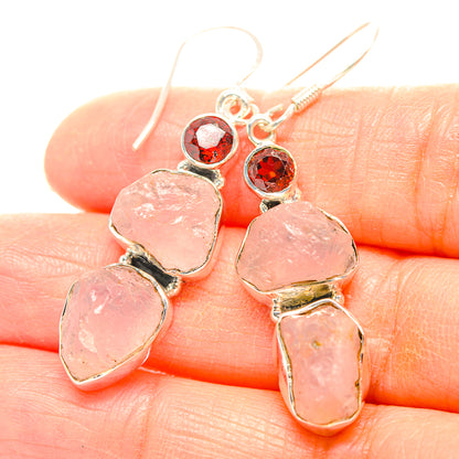 Rose Quartz Earrings handcrafted by Ana Silver Co - EARR429262