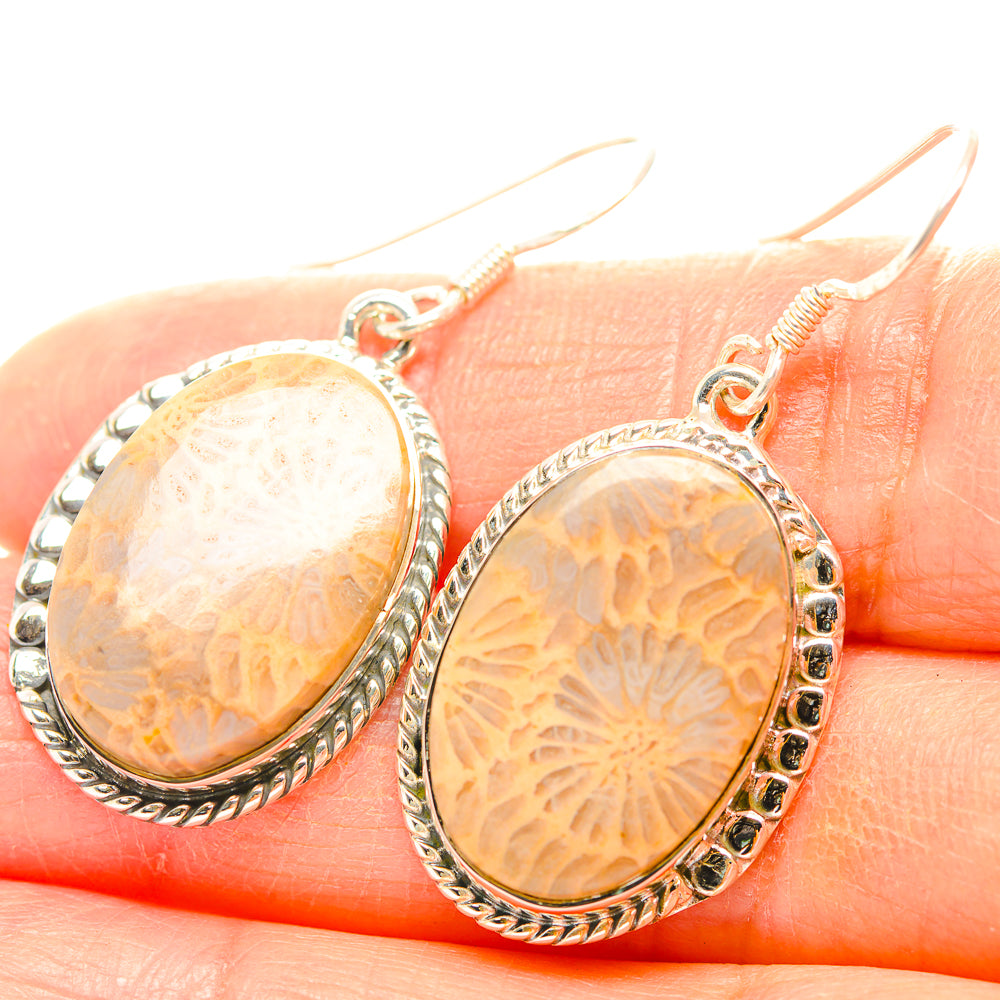Fossil Coral Earrings handcrafted by Ana Silver Co - EARR429270