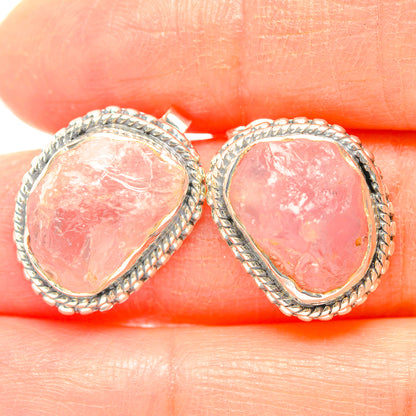 Rose Quartz Earrings handcrafted by Ana Silver Co - EARR429275