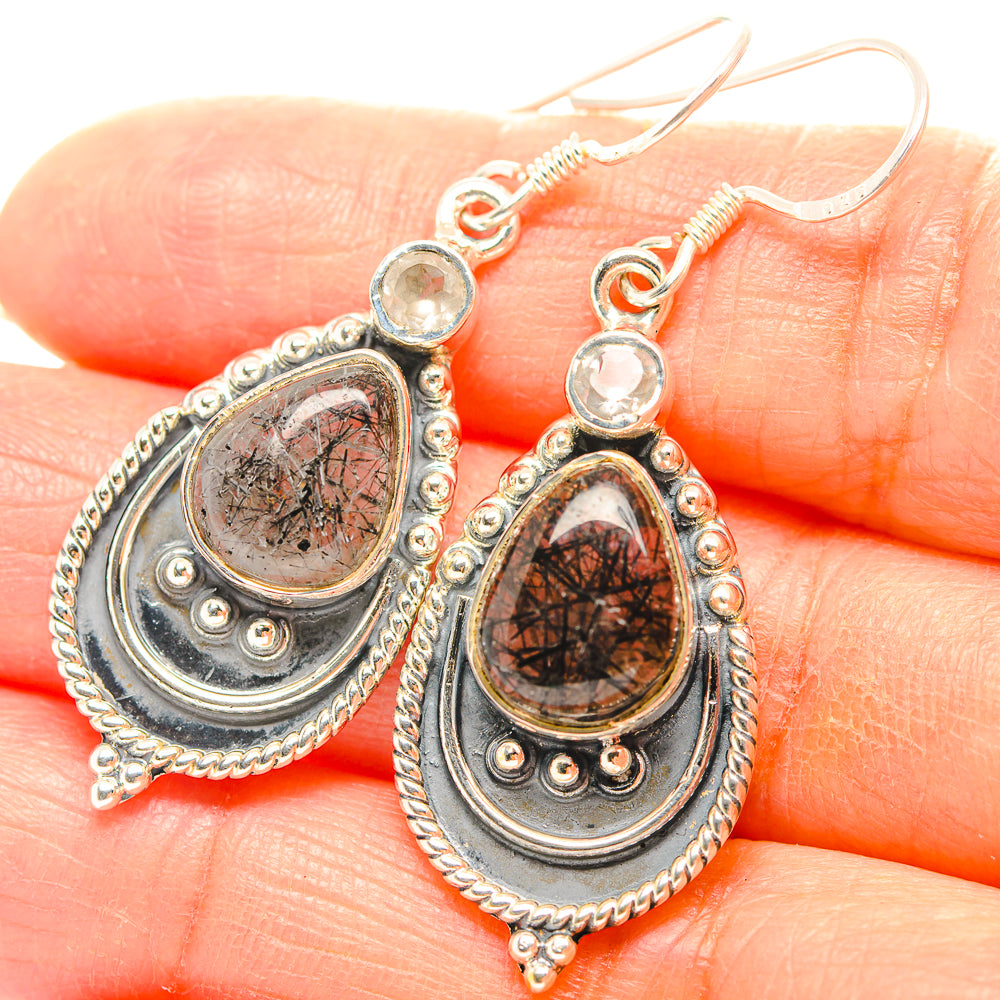 Tourmalinated Quartz Earrings handcrafted by Ana Silver Co - EARR429276