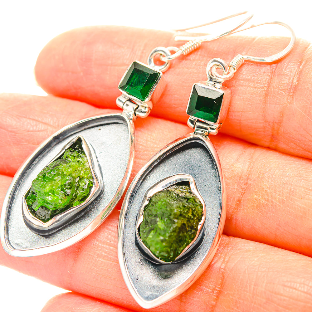 Chrome Diopside Earrings handcrafted by Ana Silver Co - EARR429282