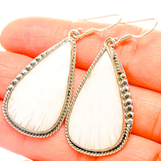 White Scolecite Earrings handcrafted by Ana Silver Co - EARR429287