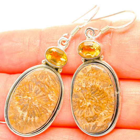 Fossil Coral Earrings handcrafted by Ana Silver Co - EARR429291