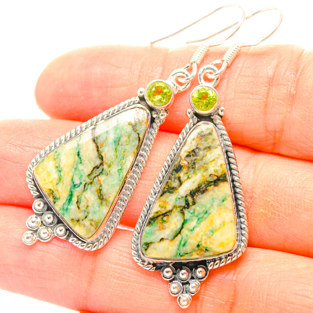 Green Jasper Earrings handcrafted by Ana Silver Co - EARR429293