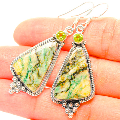 Green Jasper Earrings handcrafted by Ana Silver Co - EARR429293