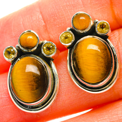 Tiger Eye Earrings handcrafted by Ana Silver Co - EARR429300