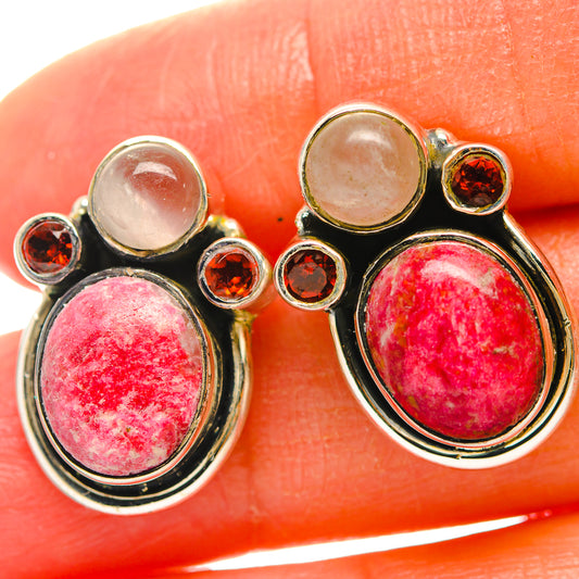 Thulite Earrings handcrafted by Ana Silver Co - EARR429310