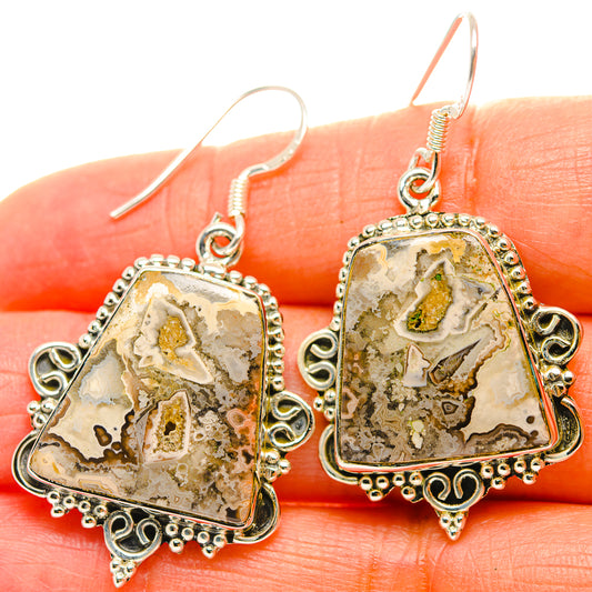 Laguna Lace Agate Earrings handcrafted by Ana Silver Co - EARR429321