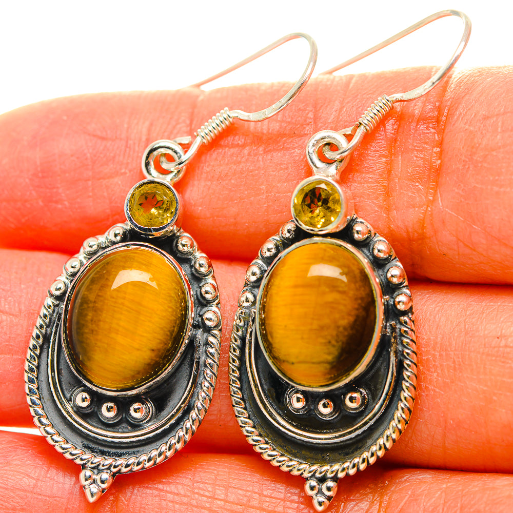 Tiger Eye Earrings handcrafted by Ana Silver Co - EARR429322