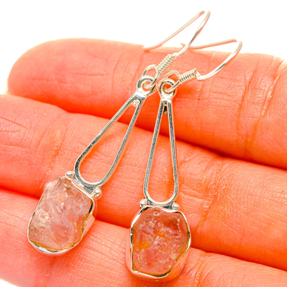 Rose Quartz Earrings handcrafted by Ana Silver Co - EARR429324